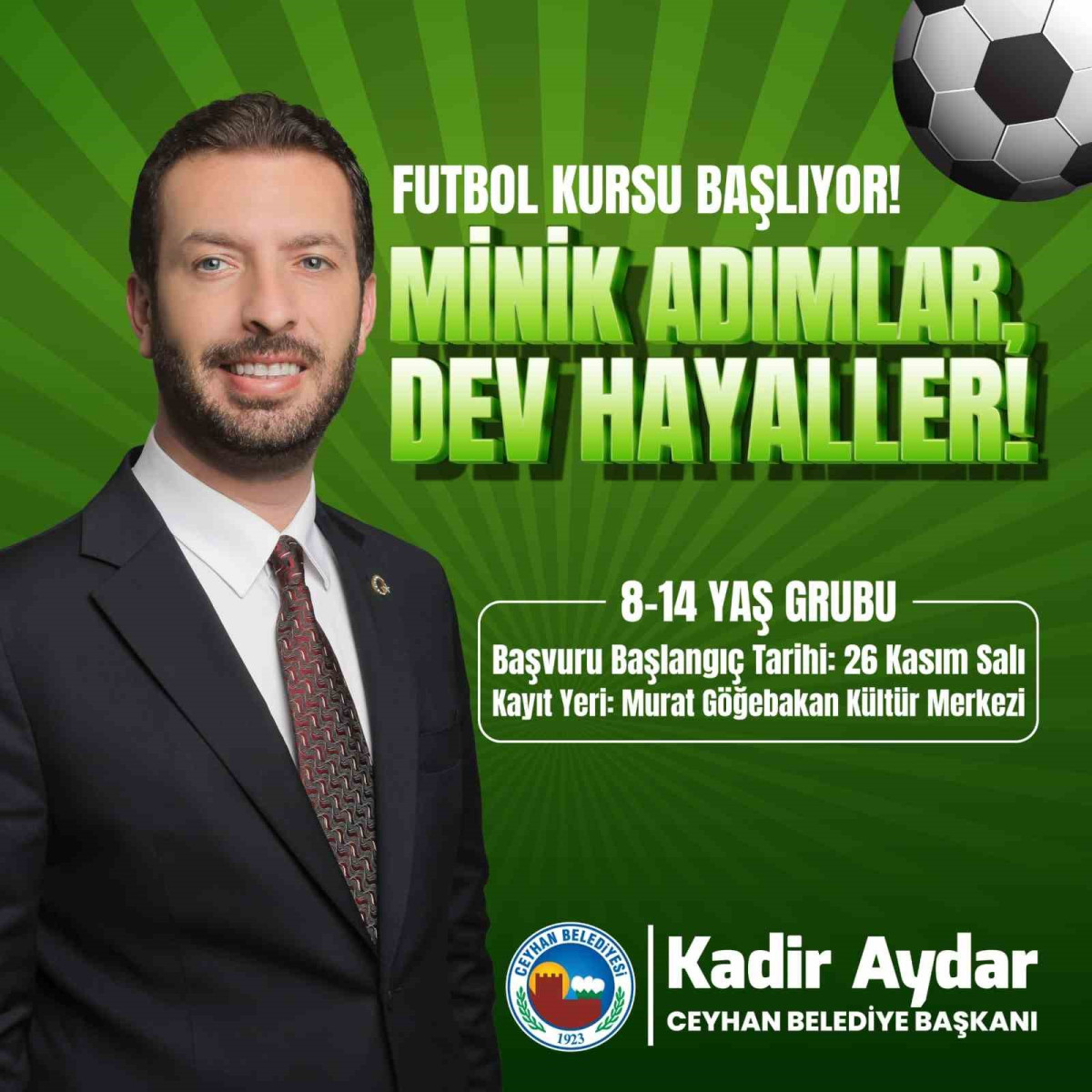 Ceyhan’da geleceğin futbol yıldızları yetişecek 