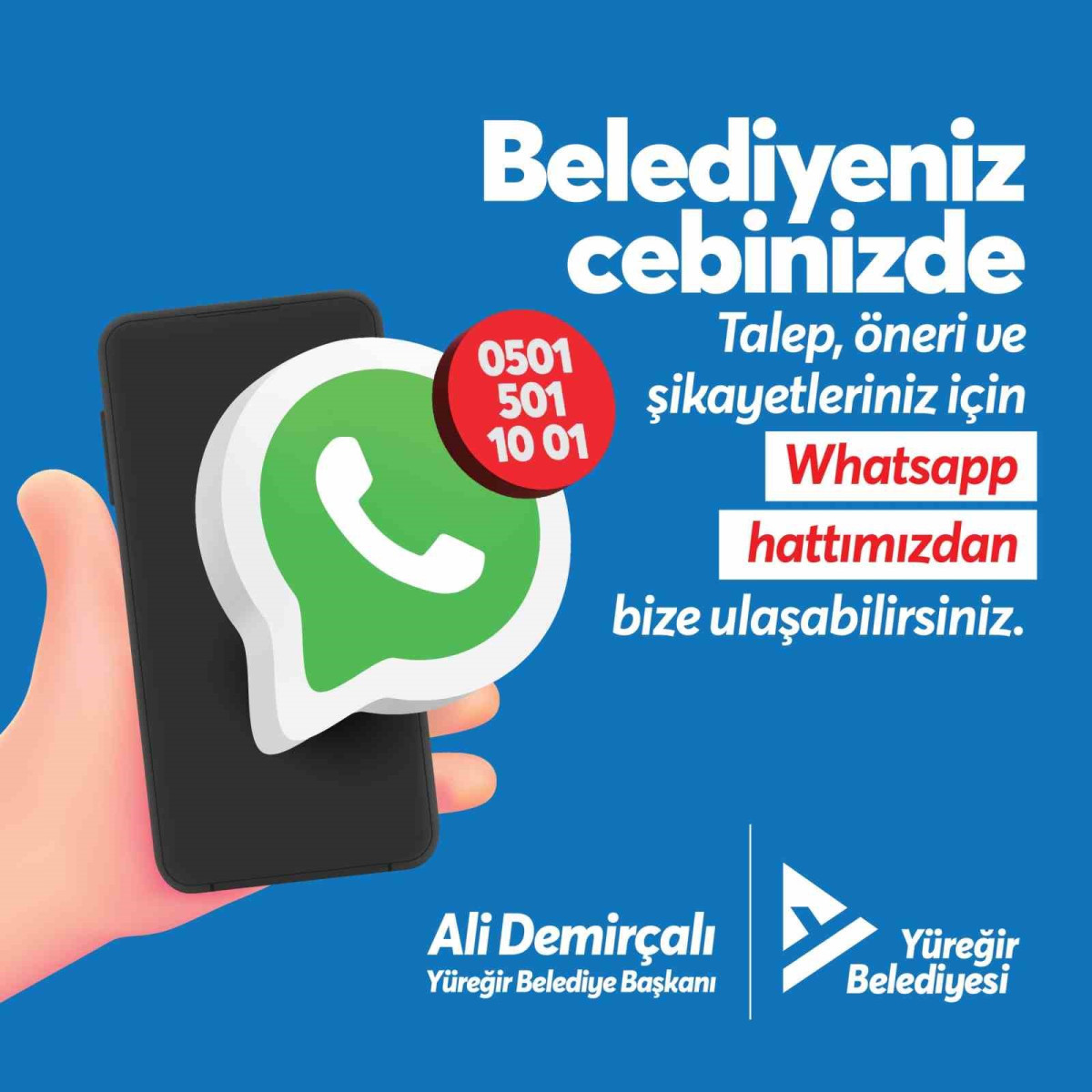 Yüreğir’de Whatsapp İletişim Hattı kuruldu 